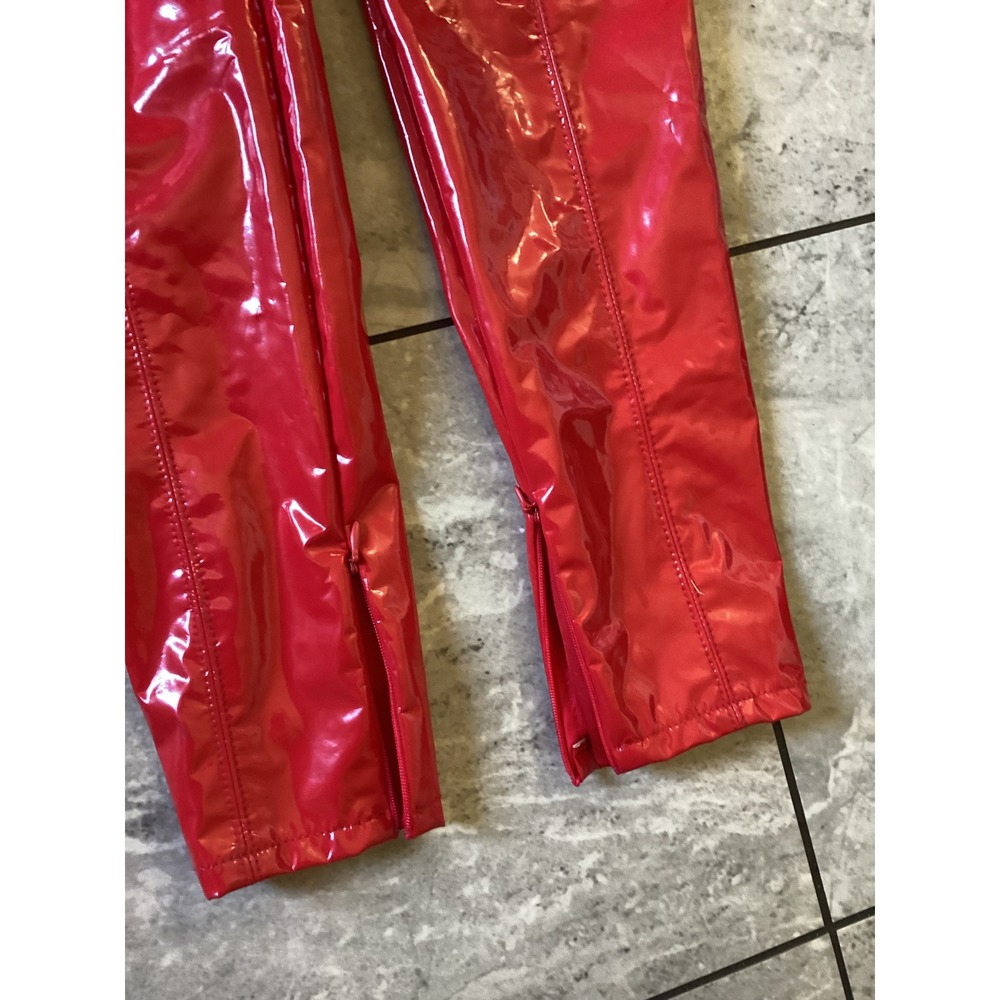Oh Polly Fire Red Vinyl Corset Jumpsuit Womens US 0 UK 4 New With Tags - Picture 12 of 13